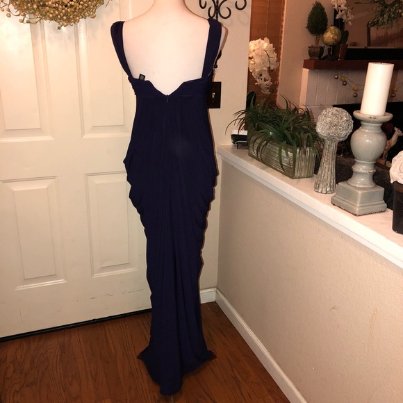 JS Boutique Beautiful Plum Ruched Gown - Picture 4 of 6